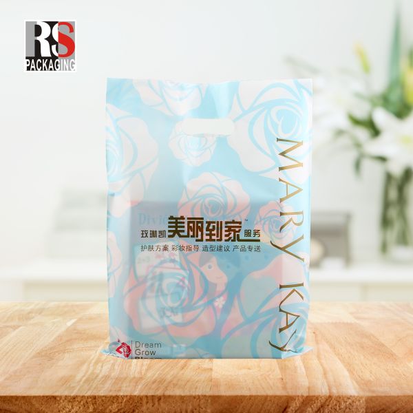 LDPE Plastic Die Cut Shopping Bags With Handle Customized Logo Printing