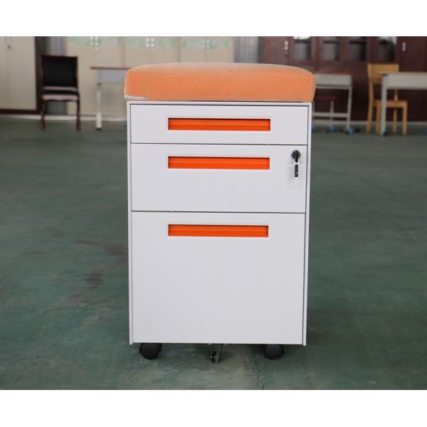 Rolling Powder Coating Metal Pedestal Cabinet 3 Drawer Office Filing ODM