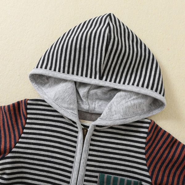 Custom New Kids 100% cotton Long Sleeve Clothing zipper Jumpsuit Baby Romper with hat