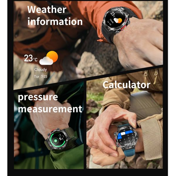 1.43 Inch Round Shape Smart Watch Wireless Charger Recording Waterproof Heart Rate Watch