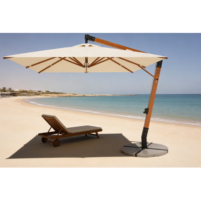 Outdoor Wood Like Aluminum Pole Beach Umbrella Garden Umbrella Parasol Patio Umbrella