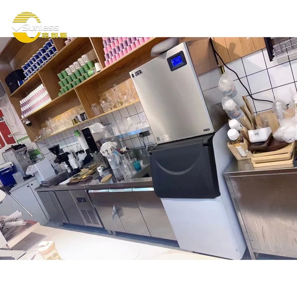 Commercial Large Cube Ice Machine 1000kg/24h Square Ice Cube Maker For Coffee Kitchen