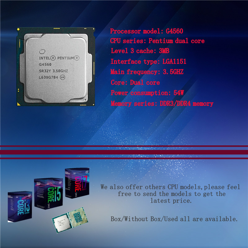 Процессор C.P.U. гнезда 3.5GHz Intel Pentiumg4560 ядра квадрацикла