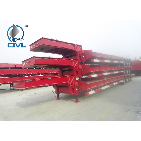 40-60 ton low flatbed semi-trailer hydraulic ladder for transporting construction machinery