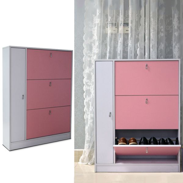 Шкаф шкафа ботинка пинка регулируемый деревянный со шкафом хранения зонтика