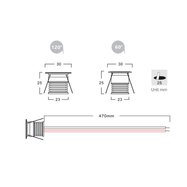 1 Watt mini LED Spotlights For Kitchen, Washroom , Bathroom