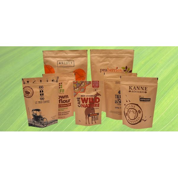 PLA Stand Up Style Compostable Coffee Bags Moisture Proof