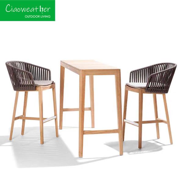 Outdoor Furniture Woven Rope Dining Chair for Customized Color Hotel Courtyard Garden