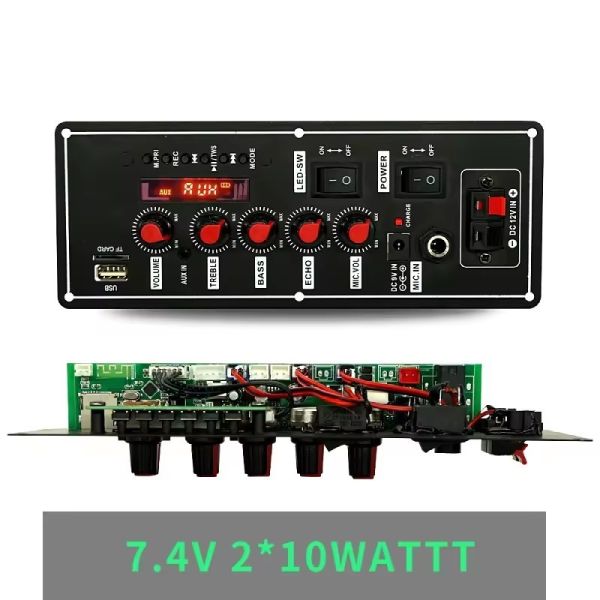2x15W Bluetooth Amplifier Board with MP3 Decoder FM Radio and Bluetooth 5.0 Audio Amplifier Module