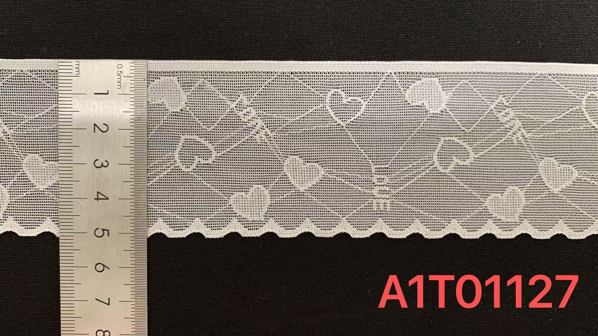 5cm Sweet Jacquard Elastic Lace Trim with Wavy Scallop Edge for Lingerie and Dress Decoration