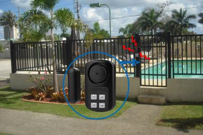 alarme de porta sem fio magnético da associação 140db com o IP67 de controle remoto impermeável para a segurança exterior da porta