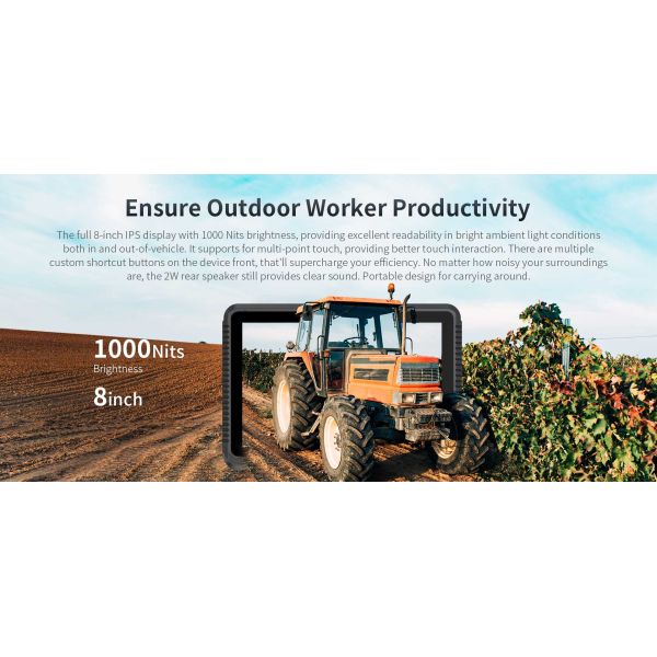PC portátil Android 12 ONERugged V80T com processador Octa-Core NFC e 1000nit Display