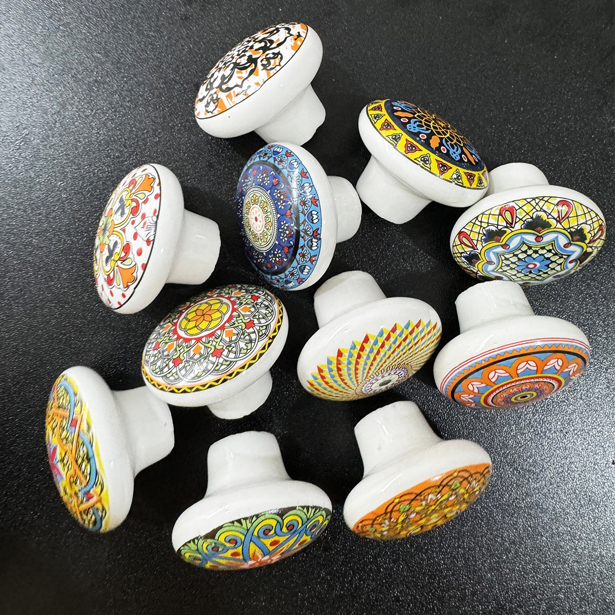 Vintage Bohemian Ceramic Handle Knob Classic Style Cartoon Kitchen Bedroom Drawer Cabinet Door Handle