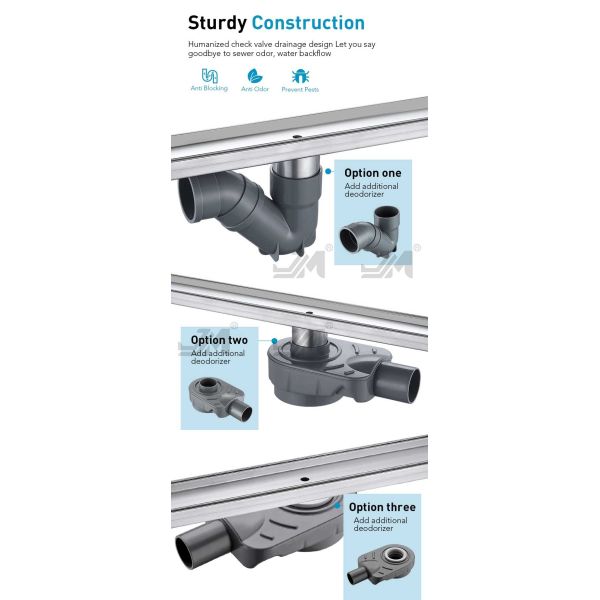 24 Inch Rectangle SS Shower Drain , Linear Floor Drain For Shower Bathrooms