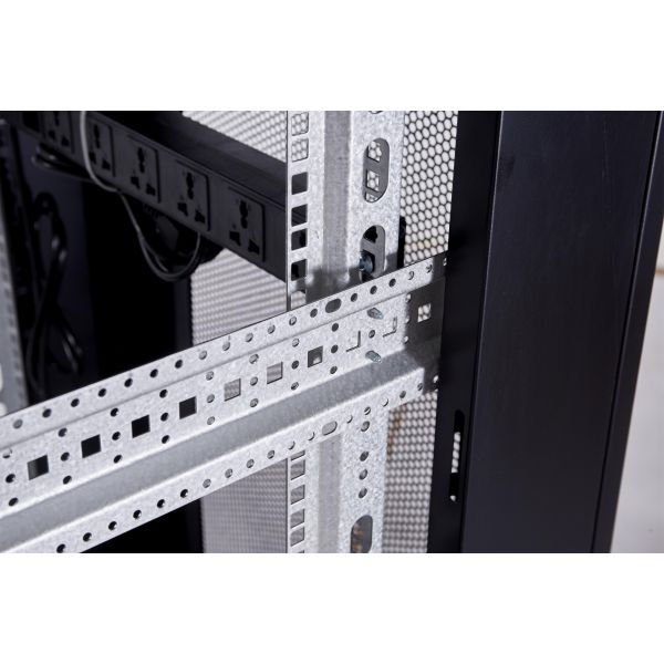 19-inch 19 Inch Network Cabinet Rack 42U Black Network Rack with Toughened Glass Door
