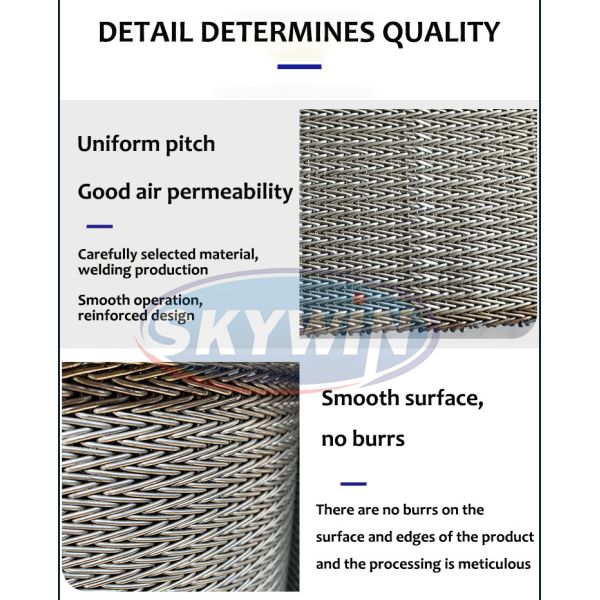 304/316 Stainless Steel Furnace Belt Food Machinery Wire Mesh Belt
