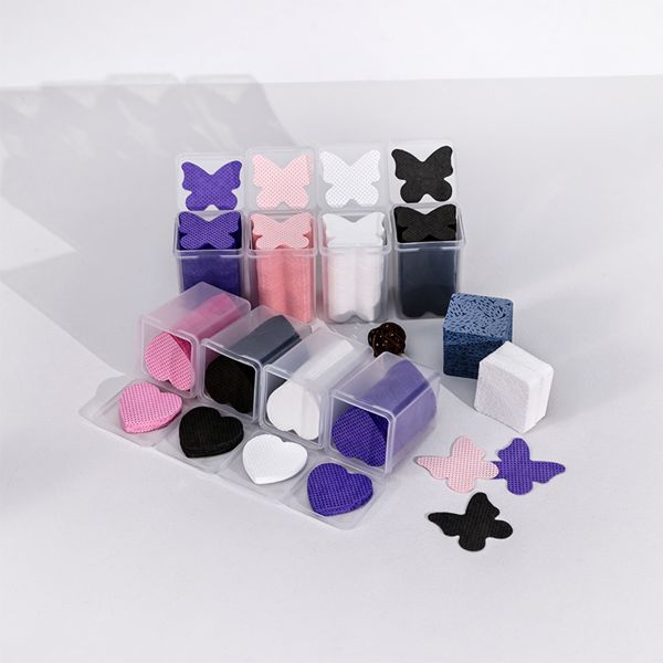 Purple Pink Black Nail Polish Pads 200pcs/Box Colorful Nail Prep Pads