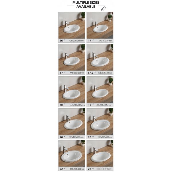 Round Under Mounted Bathroom Inset Basin White Customizable Size High Quality Hotel