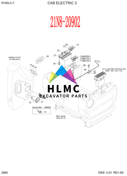 21N8-20902 R140-7 R160-7 R210-7 Excavator Throttle Motor Throttle Knob Switch
