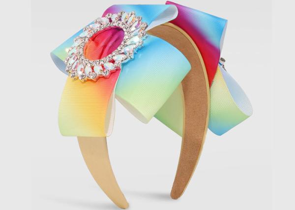 Creative gradient color rainbow hair hoop headbands lady girls fashion exaggerated insert drill Yiwu accessories