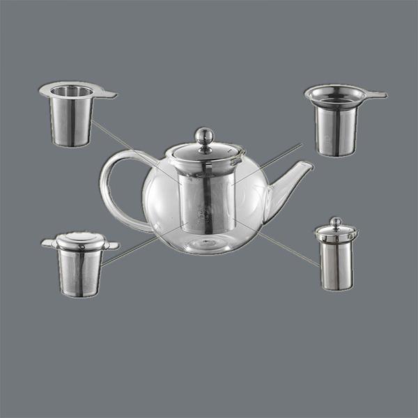 Chemical Etching Glass Teapot with Stainless Steel Infuser for Tea Flow