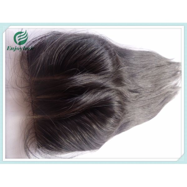 Silk top closure4''x4'' brazilian virgin hair natural color straight 10''-24''L three way