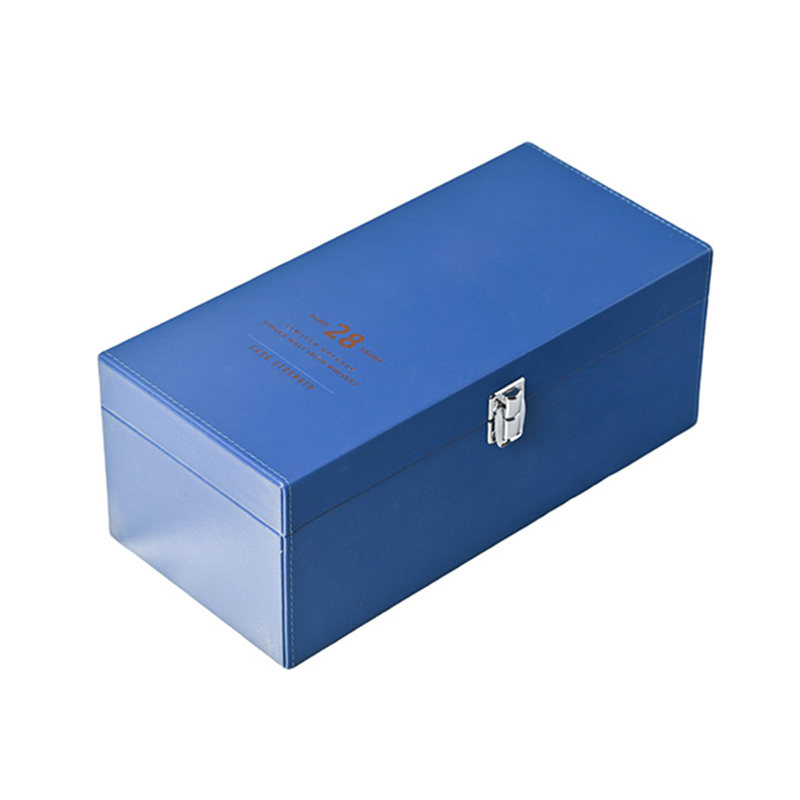 Personalized PU Leather Wine Gift Box With Handle Wholesale Manufacturer