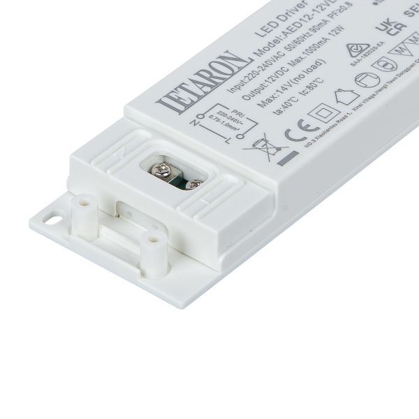 EU Super Slim IP44 LED Driver Waterproof 12W Output for Bathroom Lighting