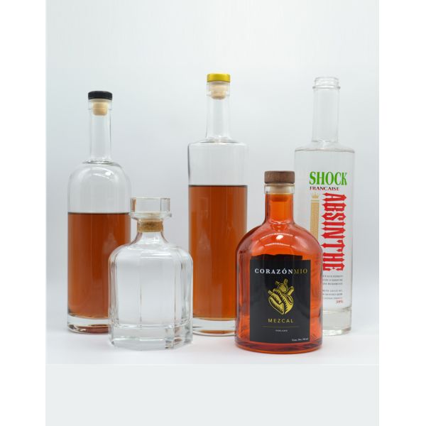 375ml 500ml 700ml 750ml Different Sizes Glass Liquor Bottles for Vodka Whisky Rum Gin