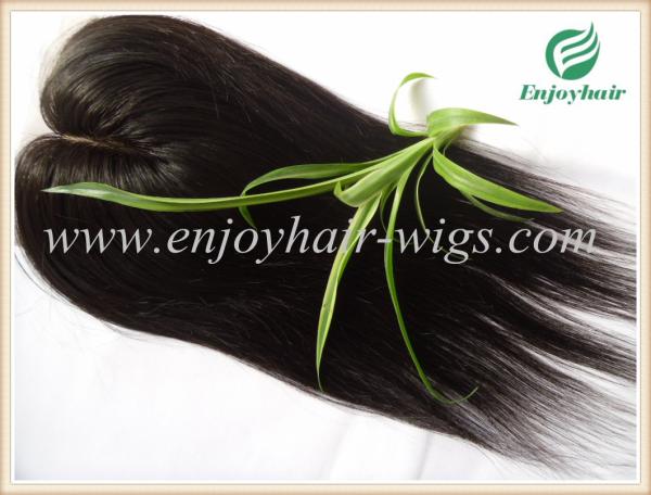 Silk top closure 4''x4'' malaysian virgin hair natural color straight 10''-24''middle part