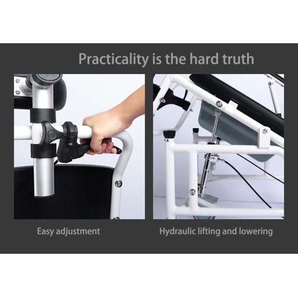 Easy Mobility Manual Wheel Chair Aluminum Portable Shower Commode Chair