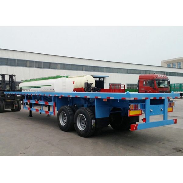 CIMC High Strength Low Alloy Steel Q345 2 Axles 35T Flatbed Container Transport Semi Truck Trailer
