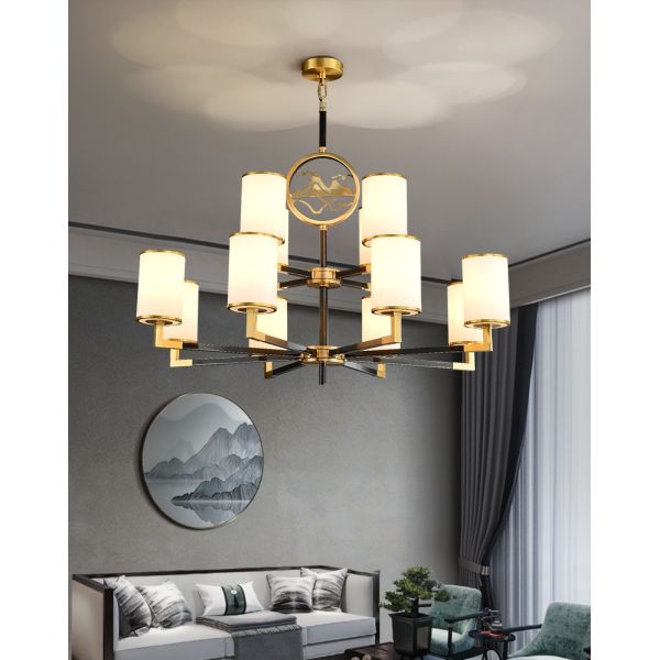 Living Room Study Bedroom LED Chandelier Lighting Dining Room Copper Lighting