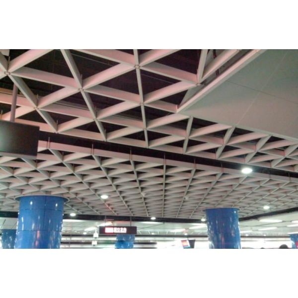 Fireproof 100x100mm Aluminum Grid Ceiling 0.4mm Thickness