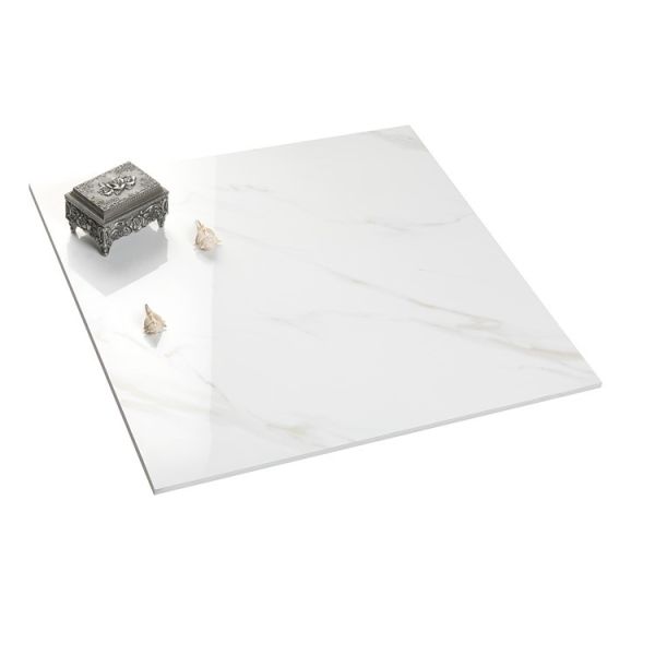 Cararra White Glazed Porcelain Tile Stone Look / Marble Looking for Floor And Wall