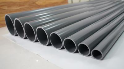 Food Grade Gray Plastic Pipe OEM Dark Grey PVC Pipe 100mm-6m Length