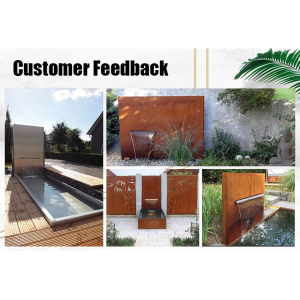 фонтан 1500x1000x600mm деревенский Corten стальной с лазером отрезал панель экрана