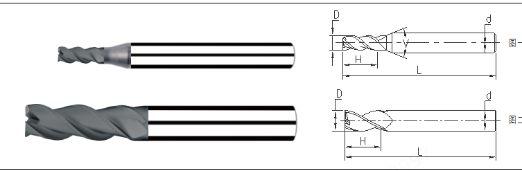 3mm-30mm Длина 3 Флейта конечная мельница C10 Графит конечная мельница TiAlN покрыта