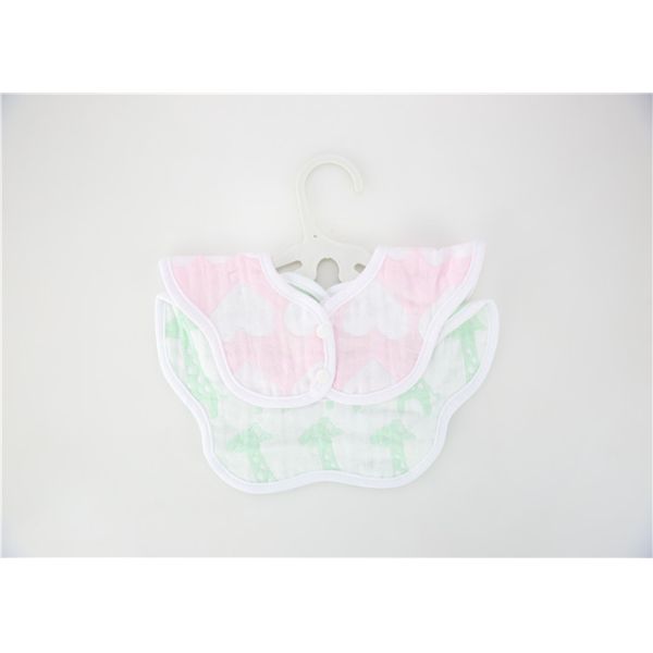 2pk Jacquard Milk Feeding Bibs , Wipeable Baby Boy Dribble Bibs High Wter Asorption