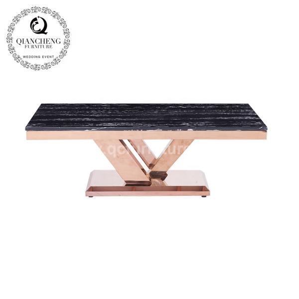 0.2CBM 78kg Marble Top Center Table No Folded Rose Gold Legs