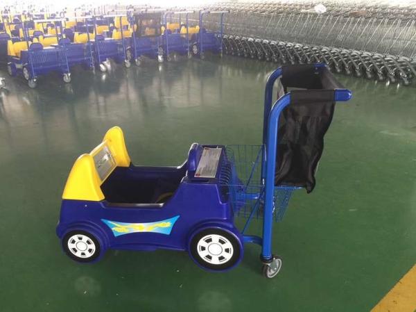 Colored Plastic Kids Shopping Carts Trolleys With Ipad In Front