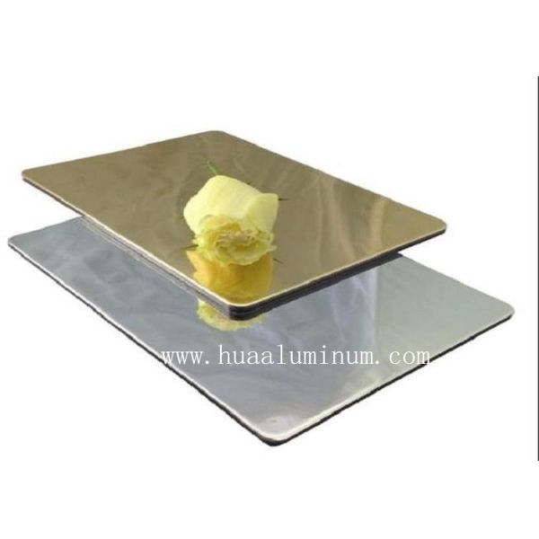 Antibacterial Golden Mirror Aluminium Composite Panel , ISO 6mm ACP Sheet