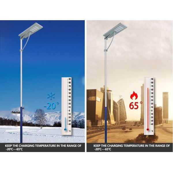 Integrated Solar Street Light with 3030 LEDs 160lm/W and LiFePO4 Battery