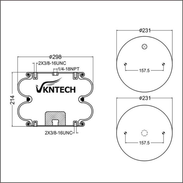 693230 система подвеса езды воздуха варочного мешка 2B12-309 природного каучука