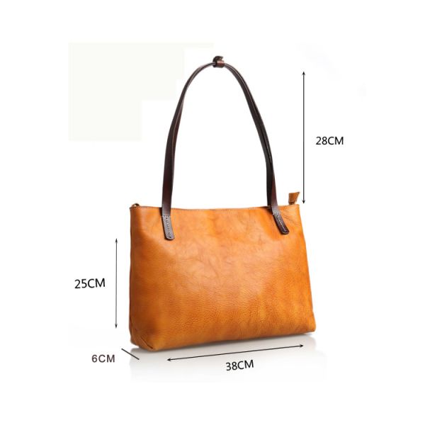 Authentic Handbags Tan Leather Tote Bag