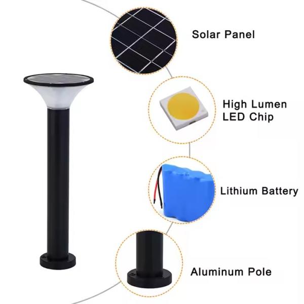Waterproof IP65 LED Landscape Lights Tri Color Dimming 7W Aluminum Solar Landscape Light