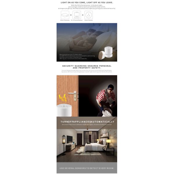 Wireless PIR Motion Sensor Zigbee Wi-Fi Motion Sensor Smart Home Security(XZ-CGV3)