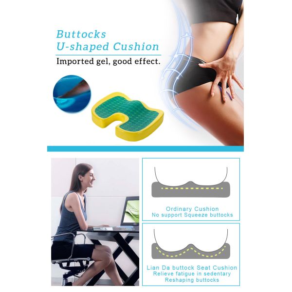 Customized Memory Foam Cushion Blood Circulation Orthopedic Coccyx Pain Cooling Gel