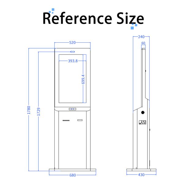 32 Inch Hotel Self Service Check in Kiosk with Room Card Dispenser Passport Scanner Touch Screen Check-Out Terminal OEM