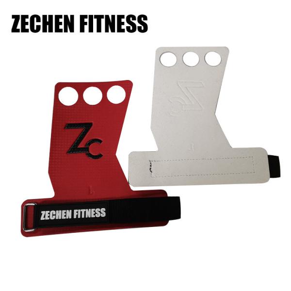 Fitness CrossFit hand grips leather gymnastics workout 3 hole carbon hand grips